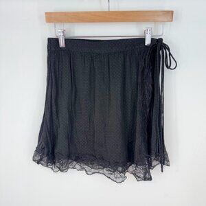 Intimately by Free People Black Lace Lightweight Asymmetrical Mini Wrap Medium